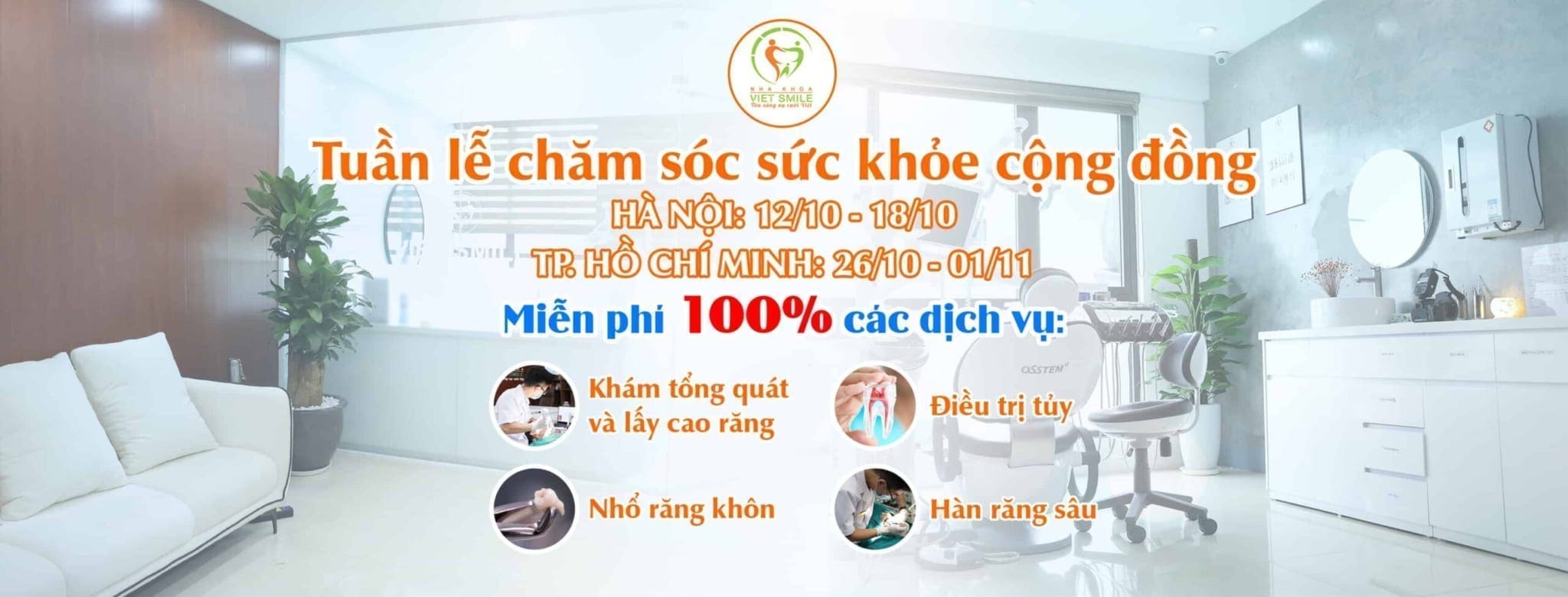 miễn phí 100% các dịch vụ trong tháng sinh nhật viet smile 1 Cơ hội duy nhất trong năm đến từ viet smile