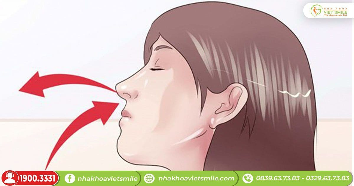 Tập mewing hít thở bằng mũi