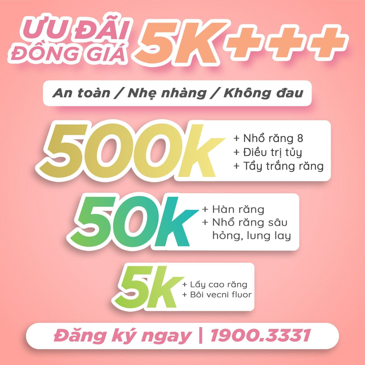 Ưu đãi đồng giá 5K+++ tại cơ sở Bạch Mai