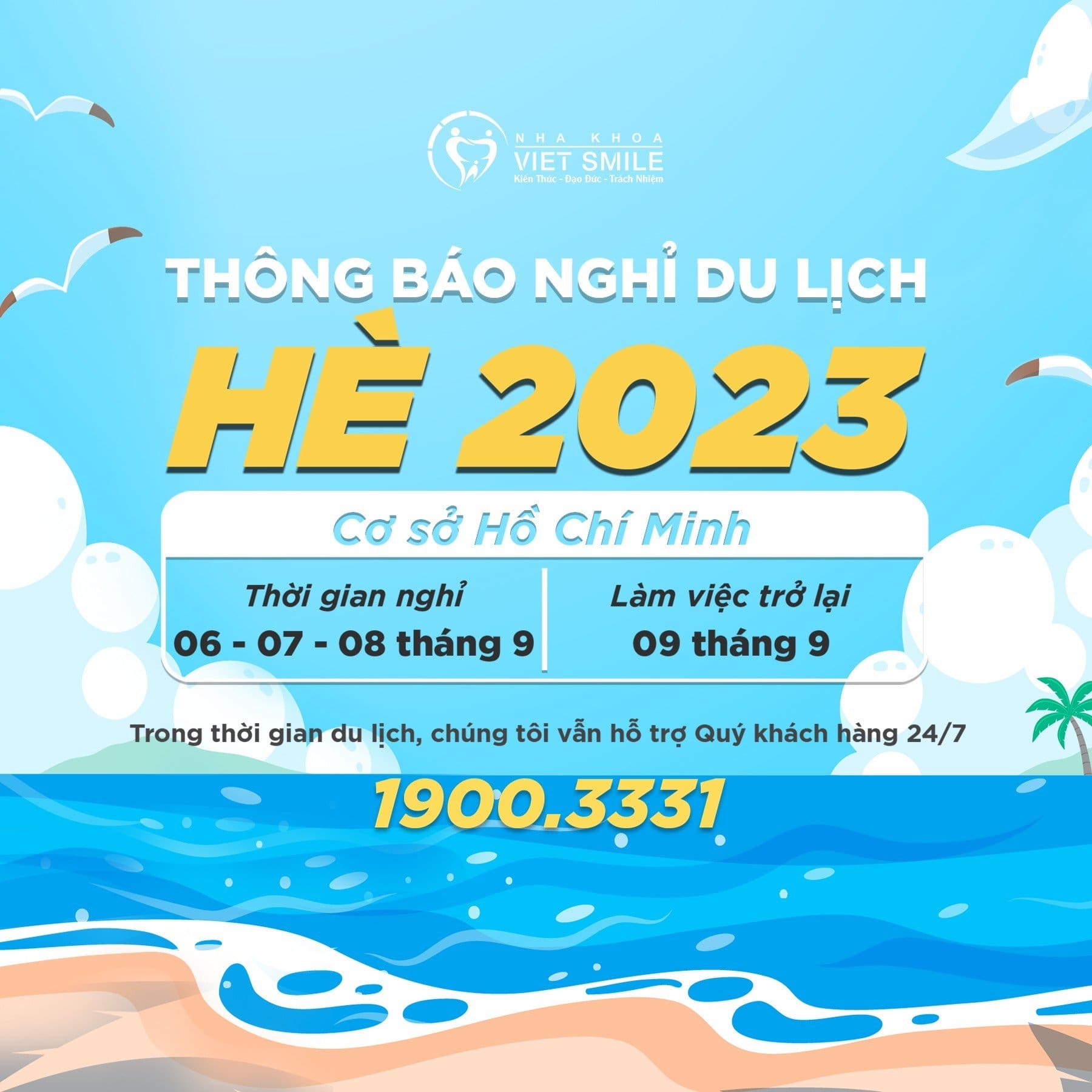 Thông báo nghỉ du lịch hè cơ sở Hồ Chí Minh
