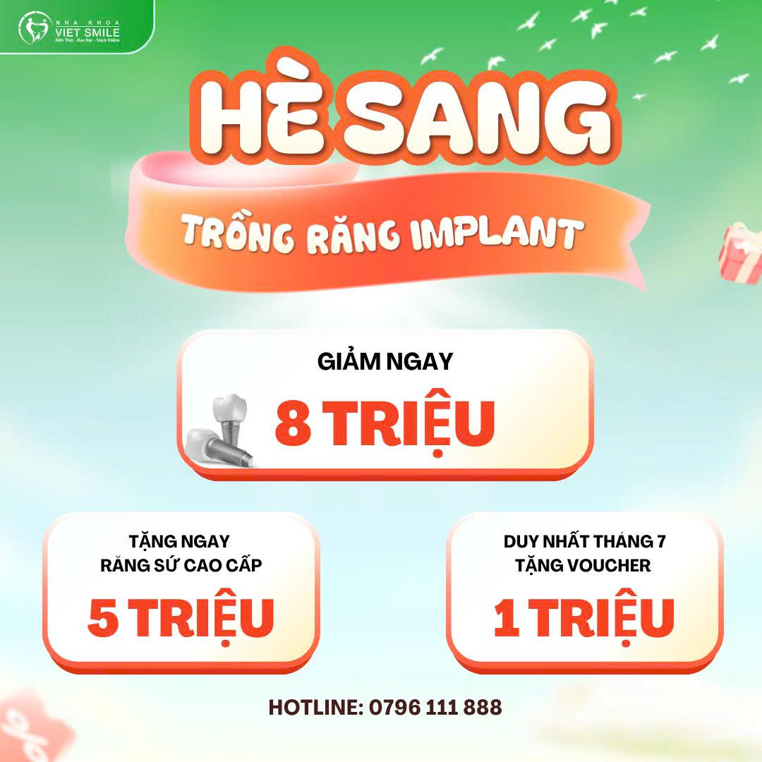ƯU ĐÃI TRỒNG RĂNG IMPLANT THÁNG 7