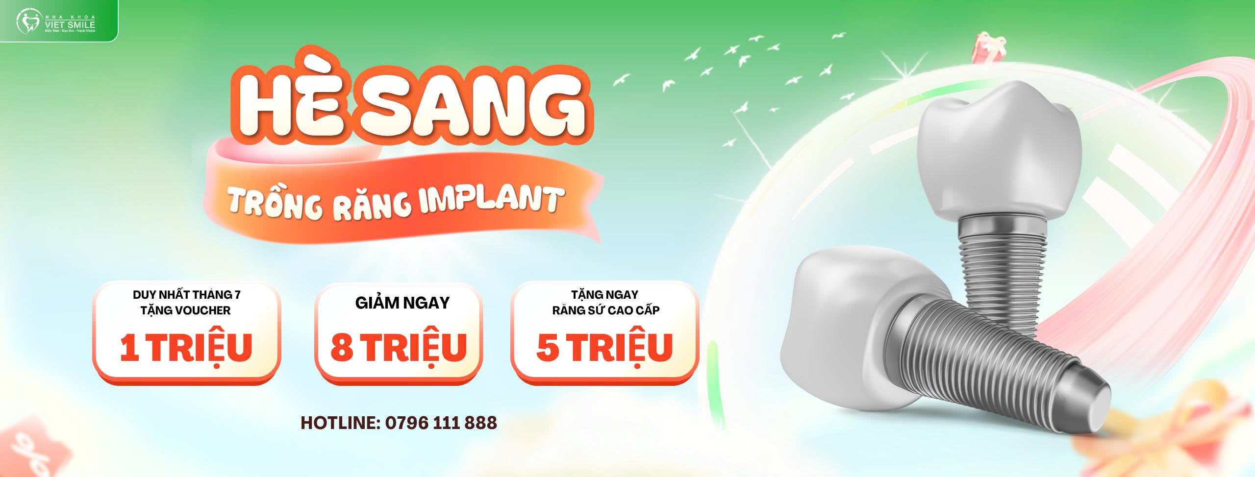 ƯU ĐÃI TRỒNG RĂNG IMPLANT THÁNG 7